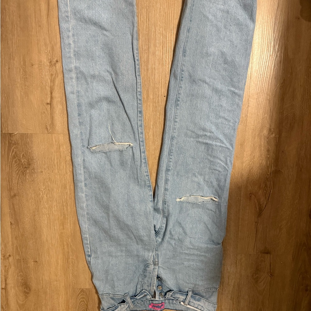 Edikted Light Blue Straight Leg Jeans small